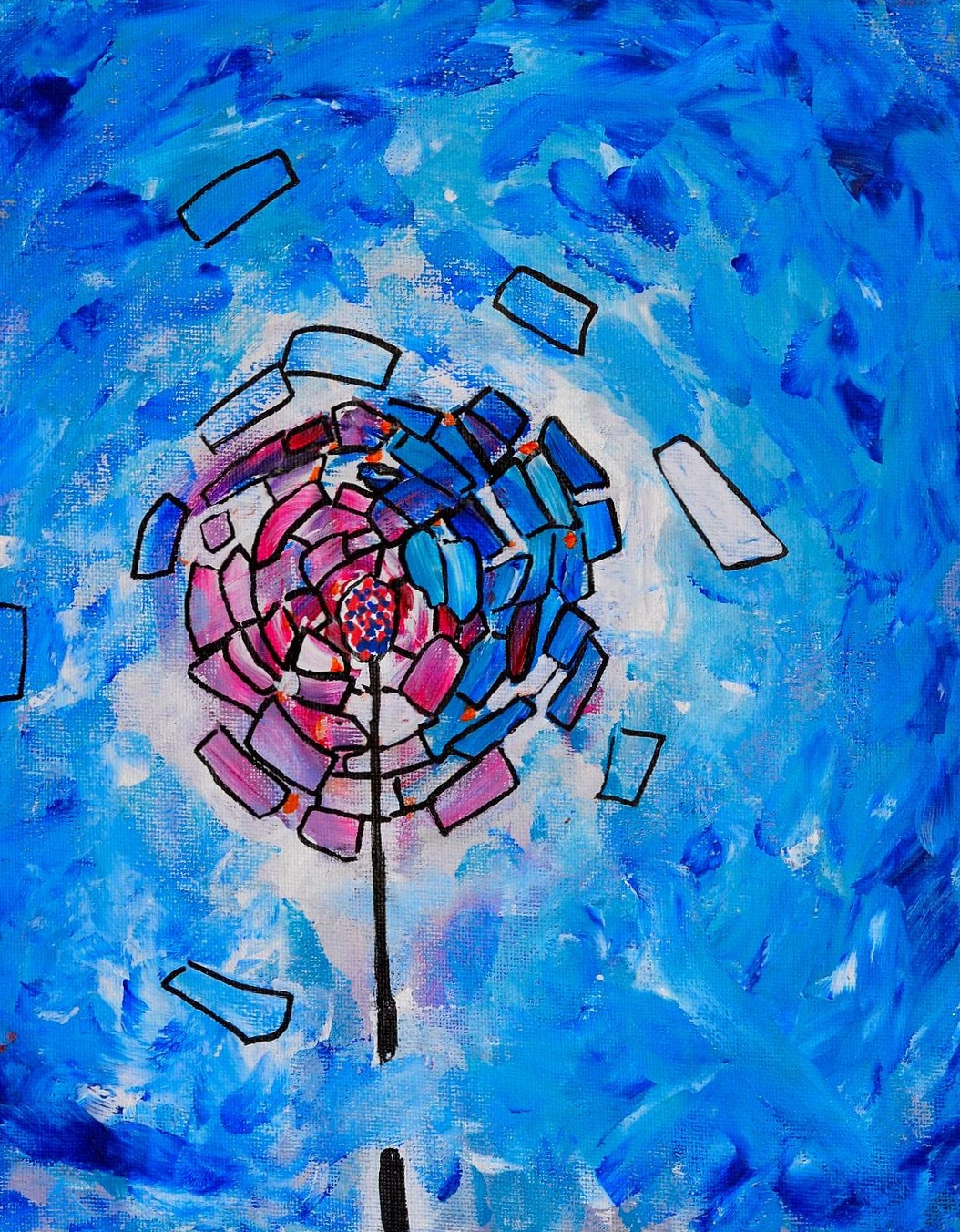 Flower fragement, acrylic painting