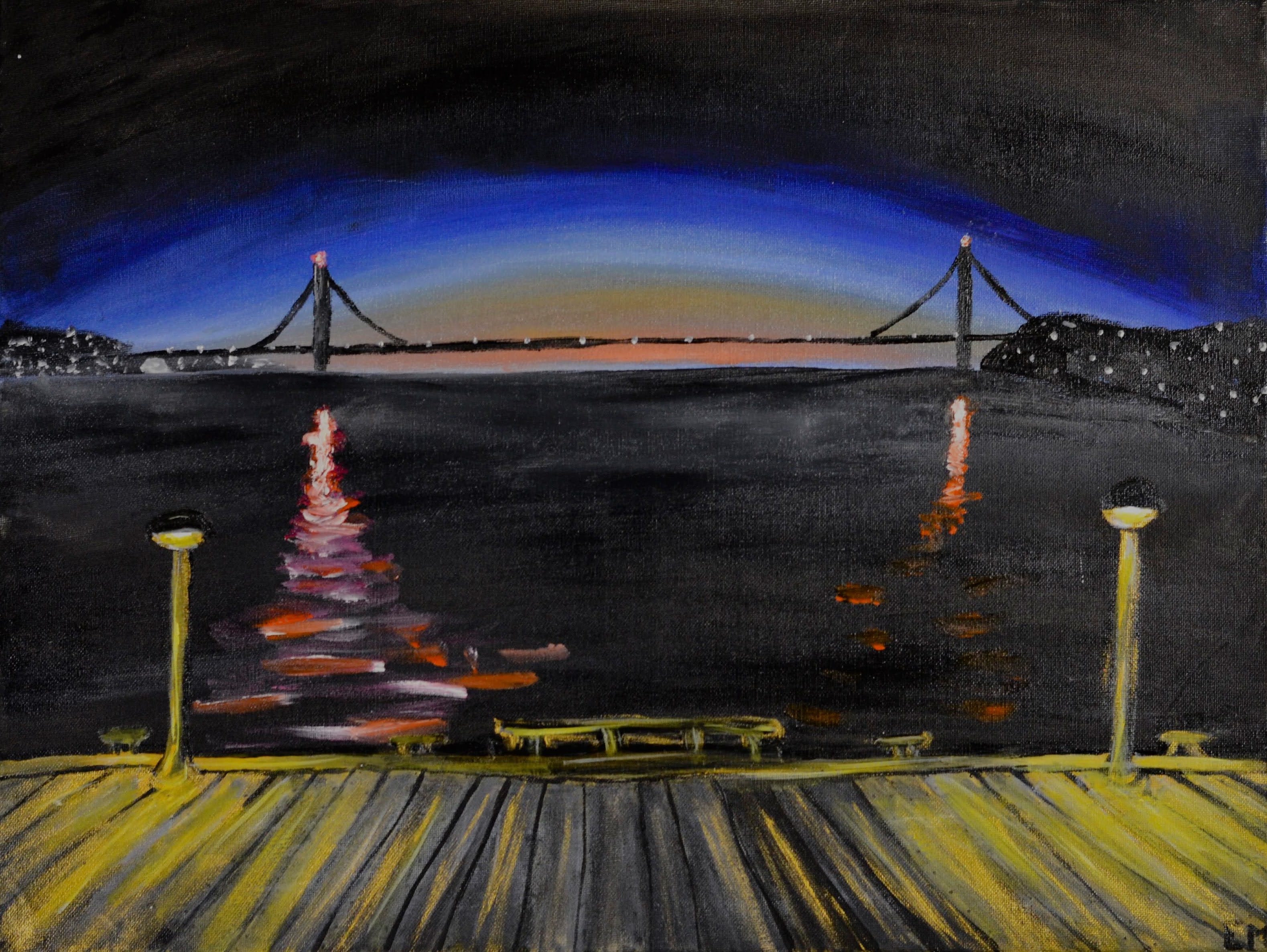 Halifax Dartmouth, acrylic painting