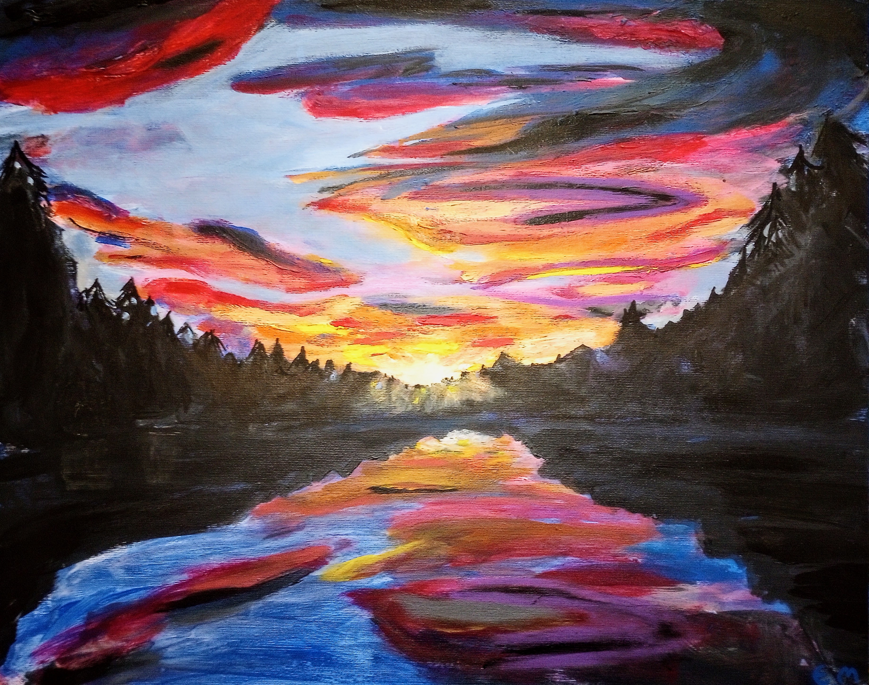 Hello world, acrylic painting