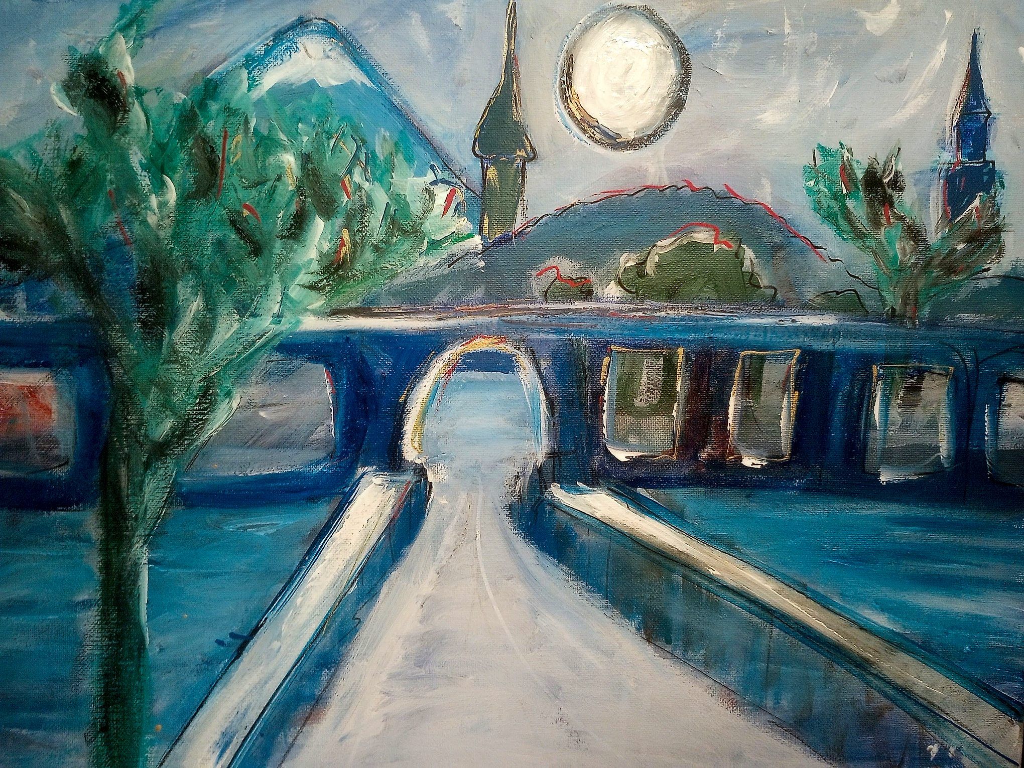 Home Town, acrylic painting