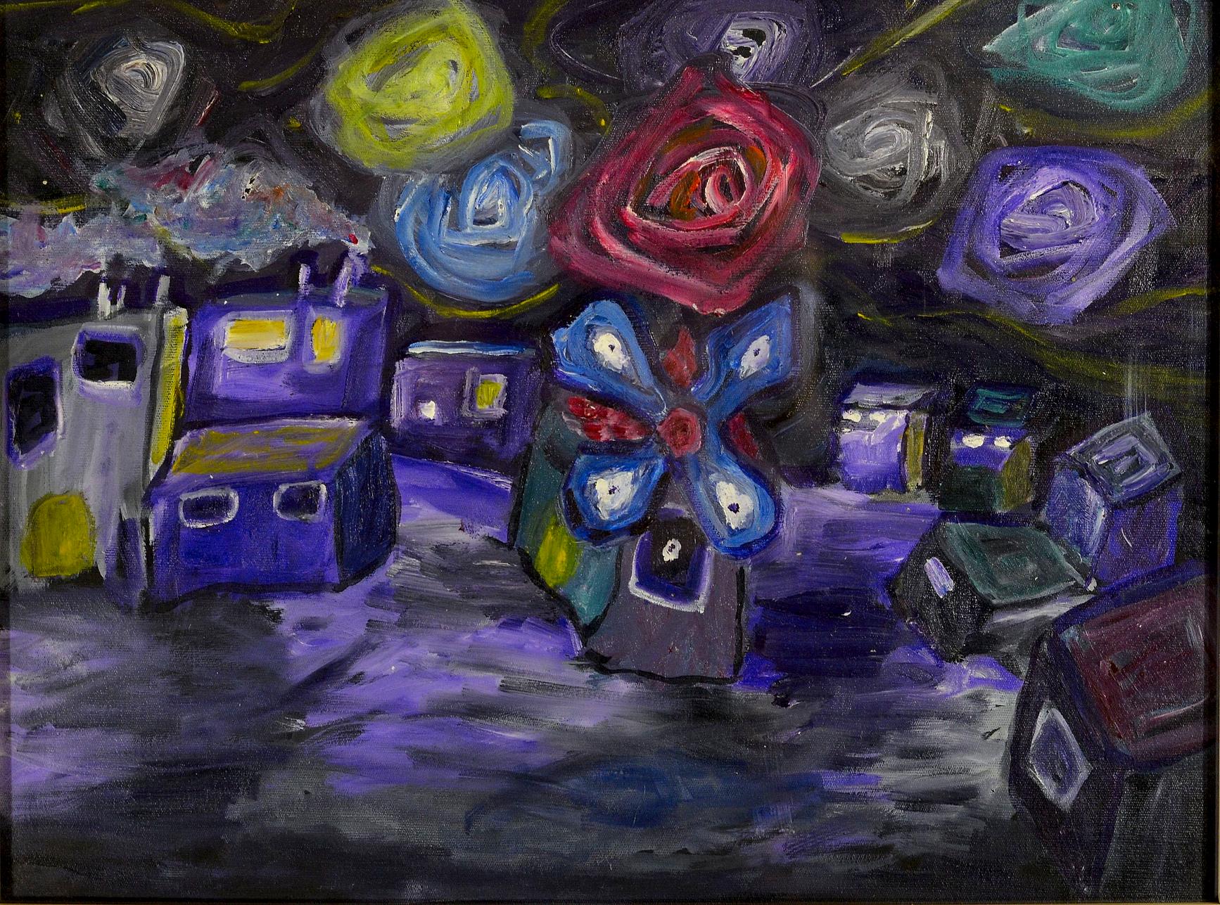 Sky Mechanics, acrylic painting