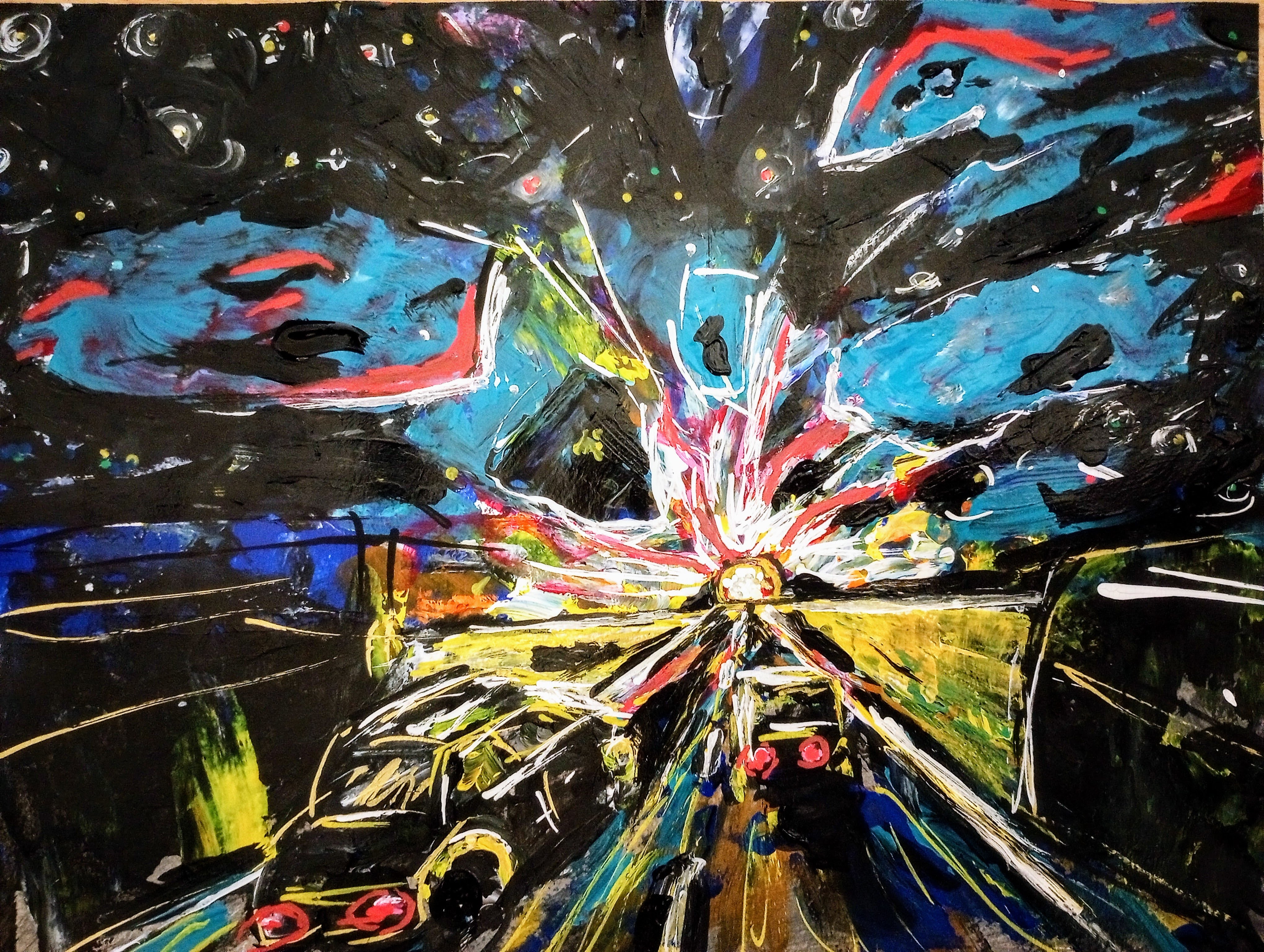 Sunday night training, acrylic painting