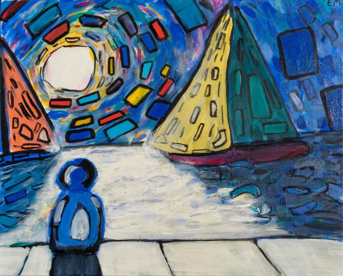The Observer, acrylic painting