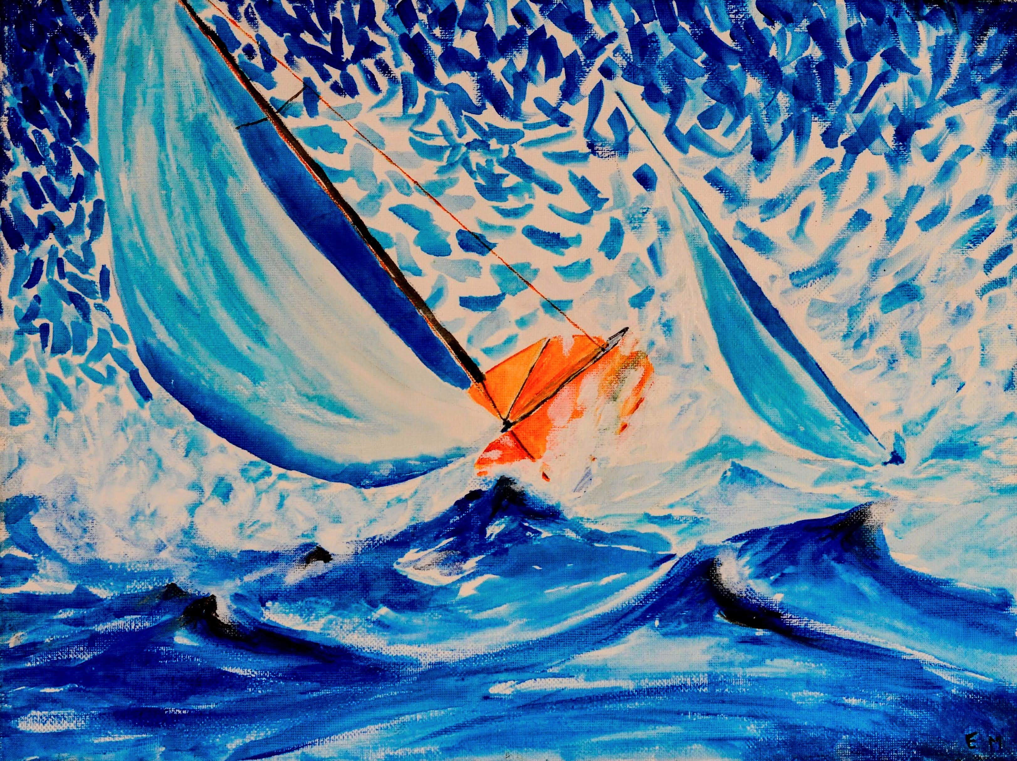 Wind Particles, acrylic painting